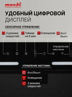 Вытяжка кухонная MACBI встраиваемая S-BOX-G55G BLACK 850м3/ч Черная (управление жестами)