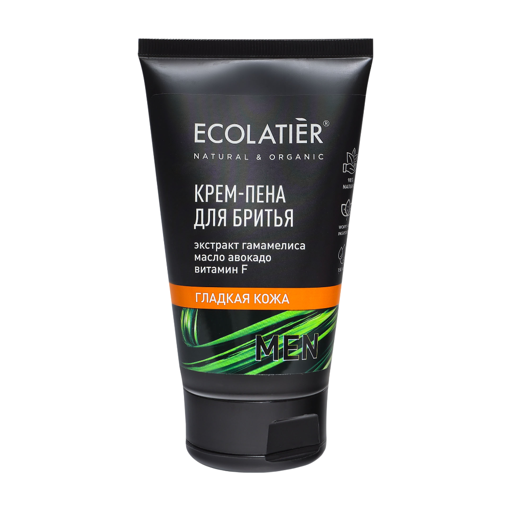 Мужская крем-пена для бритья Гладкая кожа 150мл (ECOLATIER)