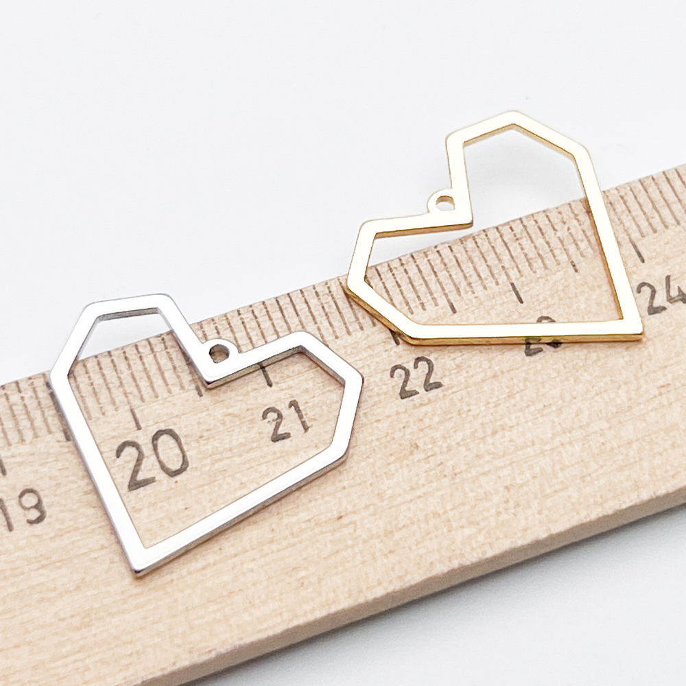 Подвеска Сердце, цвет золото, размер 22*22 мм, цена за 1 шт