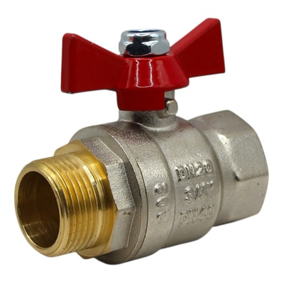 Кран шаровой TEBO 3/4" внутренняя-наружная (бабочка)