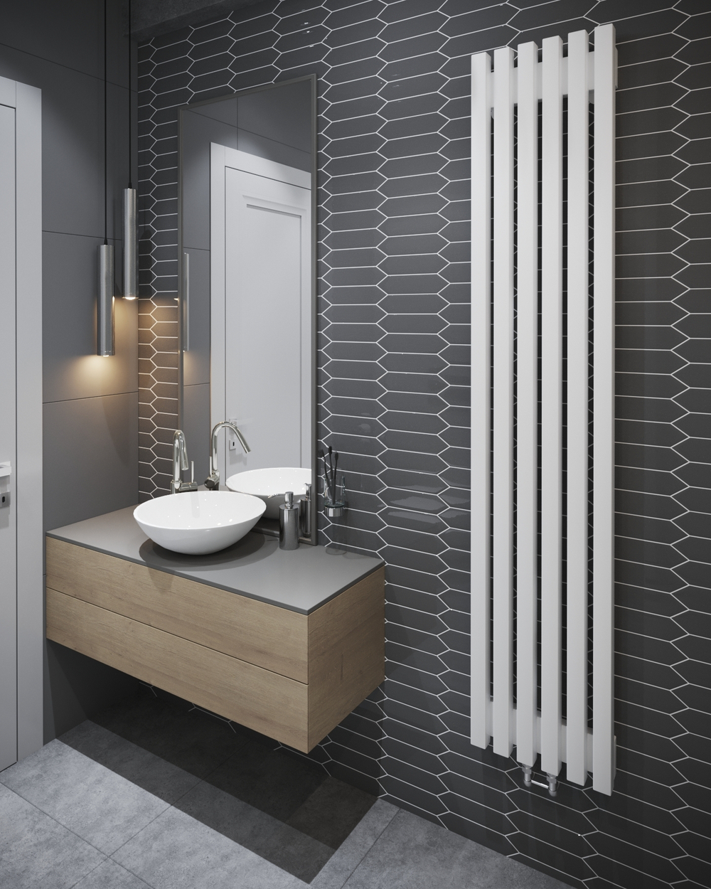 Вертикальные дизайн-радиаторы Q40 2000мм с нижним подключением