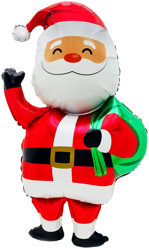 Шар (40''/102 см) Фигура, Дед Мороз с подарками, 1 шт. в уп.