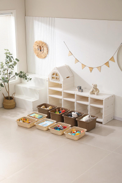 Стеллаж для игрушек UNIX Kids 9 ящиков Camel