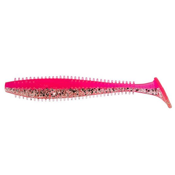 Виброхвост несъедоб. Shaggy 3,35&#39;/8,5 см Silver Sparkles &amp; Pink 30шт. (HS-16-035-N-30) Helios