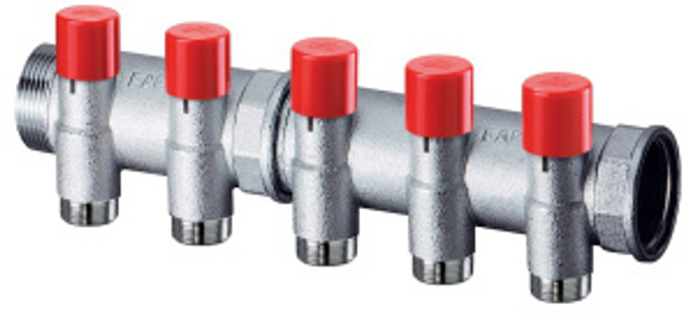 Коллектор балансировочный 1 1/4", 3 отвода 3/4"EU FAR