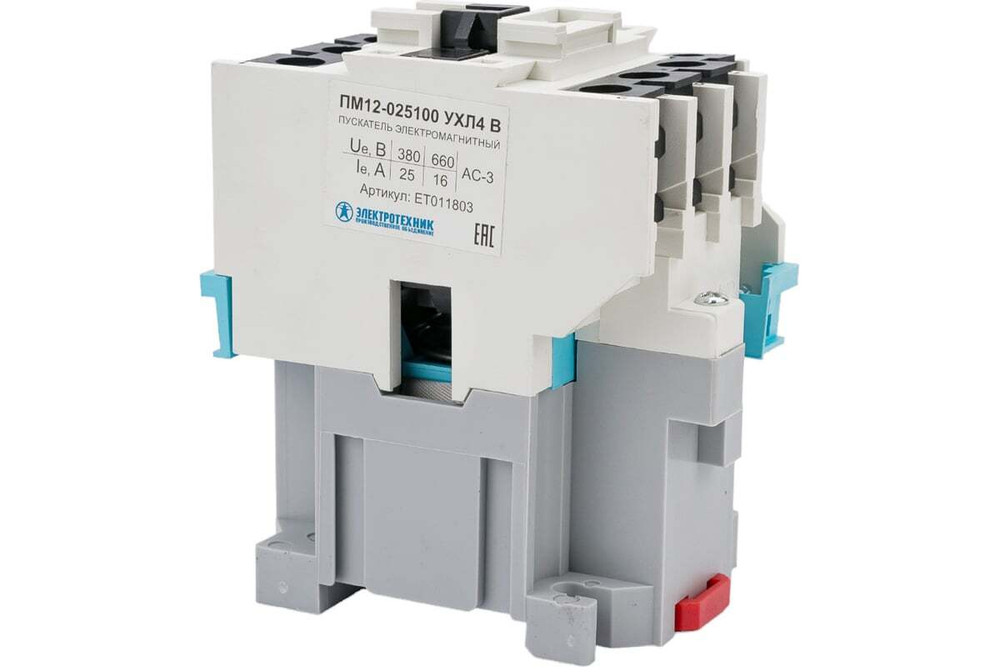 Пускатель магнитный ПМ12-025100 УХЛ4 В, 380В/50Гц, 1з, 25А, , без реле, IP00 ЭТ ET011803