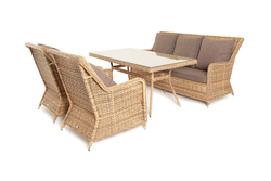 "Гляссе" обеденная группа из искусственного ротанга, цвет соломенный