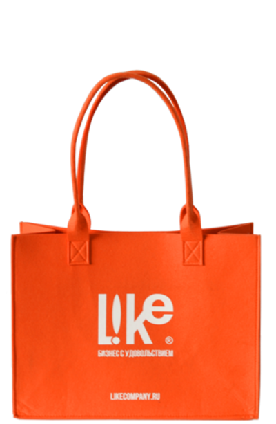 Сумка фетровая, с ручками, 400х300х150 мм, ручки 250мм