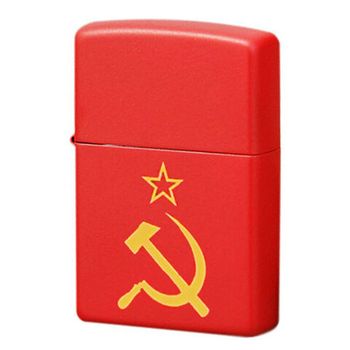 Зажигалка Zippo Серп и Молот с покрытием Red Matte (233 USSR)