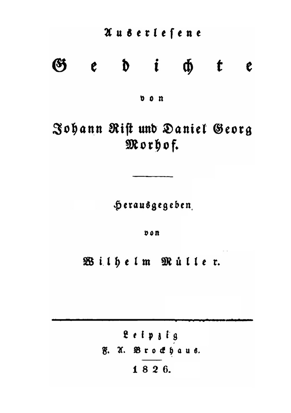 Bibliothek Deutscher Dichter Des Siebzehnten Jahrhunderts | W. Muller