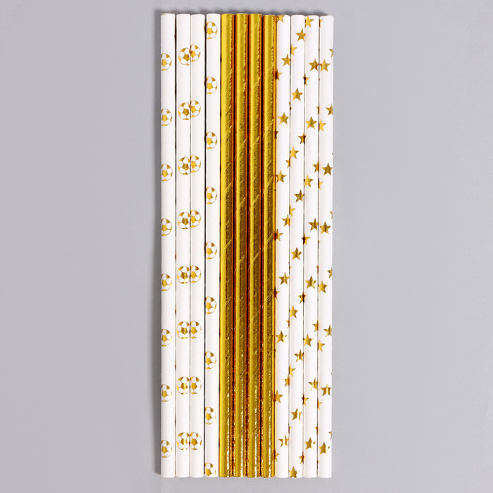 Трубочки бумажные 12 шт «Золото»