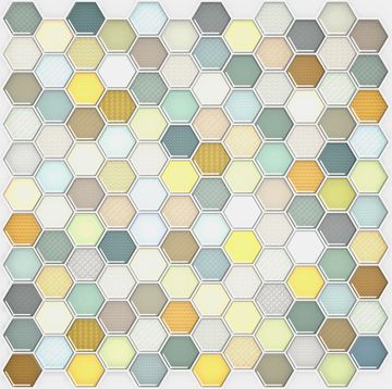 ПВХ панель самокл. 469х470мм. Мозаика Соты Магия