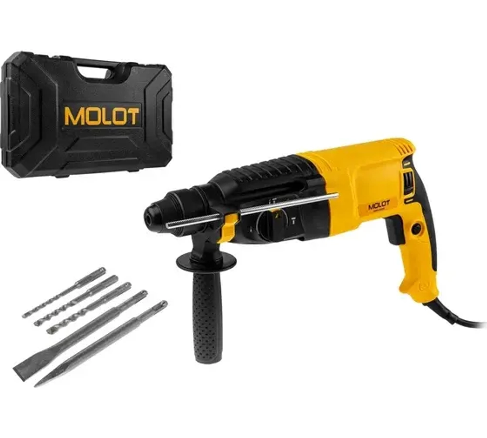 Перфоратор MOLOT MRH 2828 в чемодане, 800 Вт, 3 Дж, 26 мм