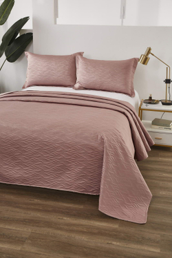 Покрывало 230х250 и 2 наволочки 50х70 Sofi De MarkO Джозефина темно-розовое