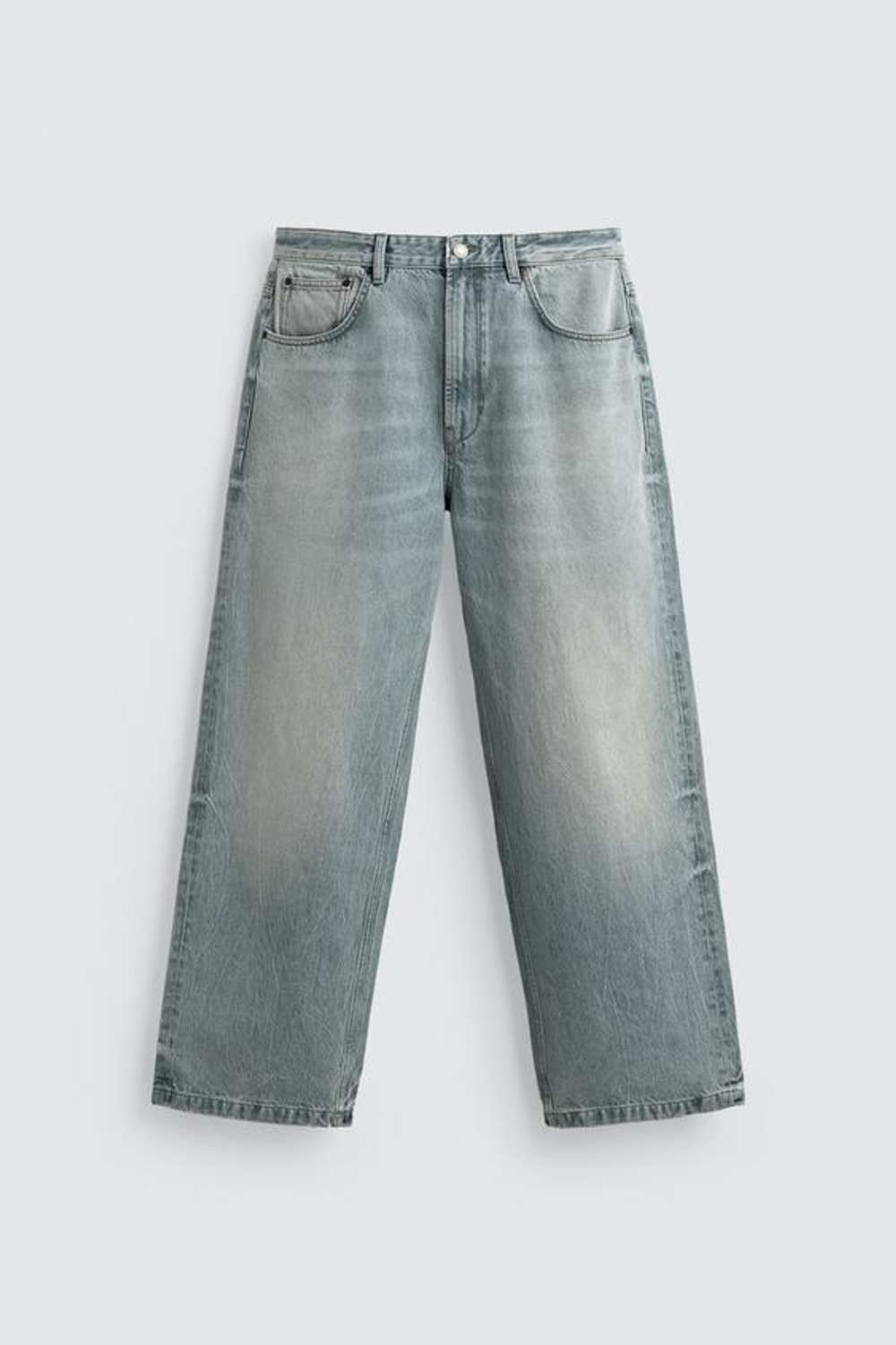 ZARA ДЖИНСЫ BAGGY FIT, ВОДЯНИСТО-ГОЛУБОЙ