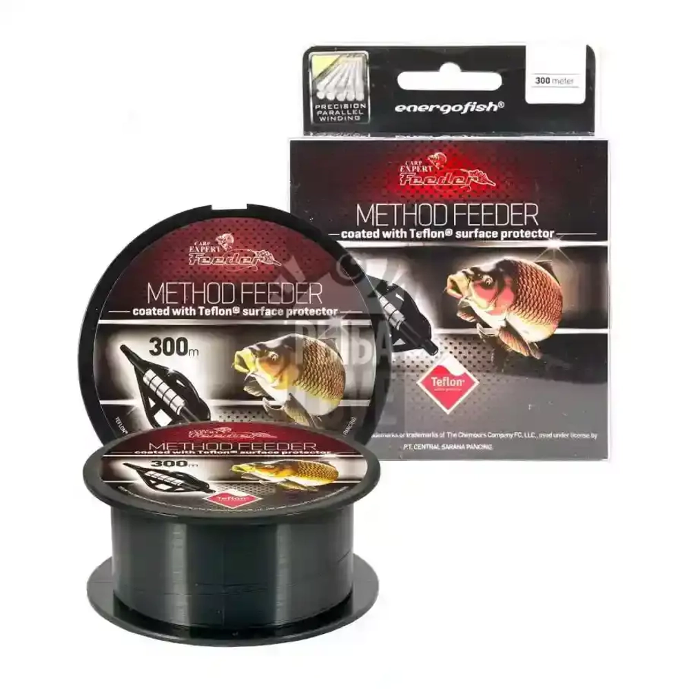 Леска Energofish Carp Expert Method Feeder Teflon Black 300м с тефлоном