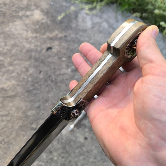 Кинжал Кавказский из стали 65х13 Орех (53см)