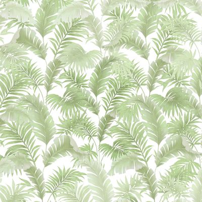 A pattern of tropical hand-drawn leaves. Green tropics.