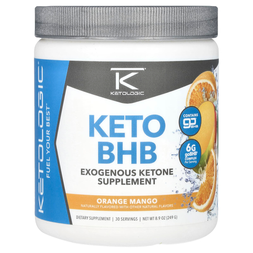 KetoLogic, Keto BHB, апельсин и манго, 249 г (8,9 унции)