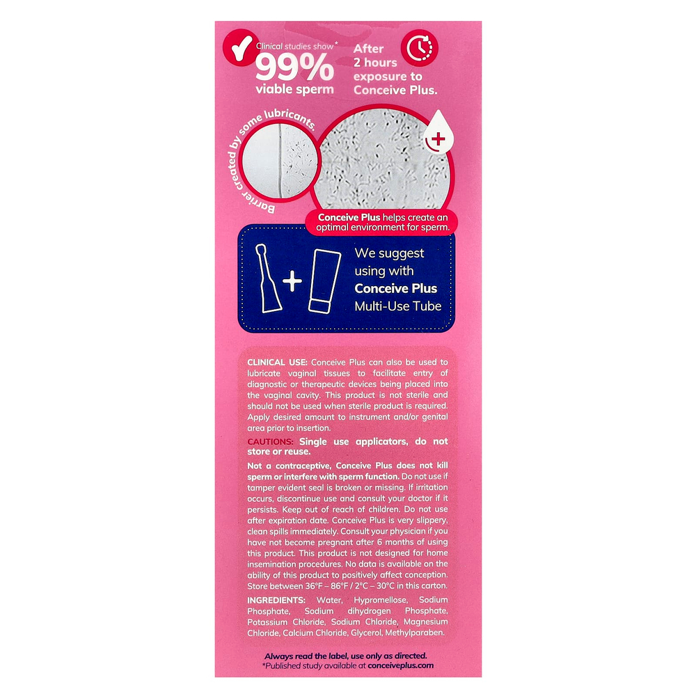 Conceive Plus, Лубрикант для повышения фертильности, 8 упаковок по 4 г