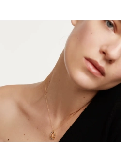 Колье Буква E серебро 925 пробы покрытое золотом