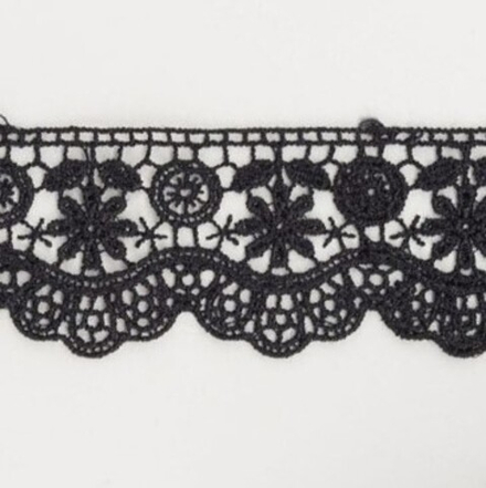 Кружево гипюр KRUZHEVO шир.32мм цв.03 черный