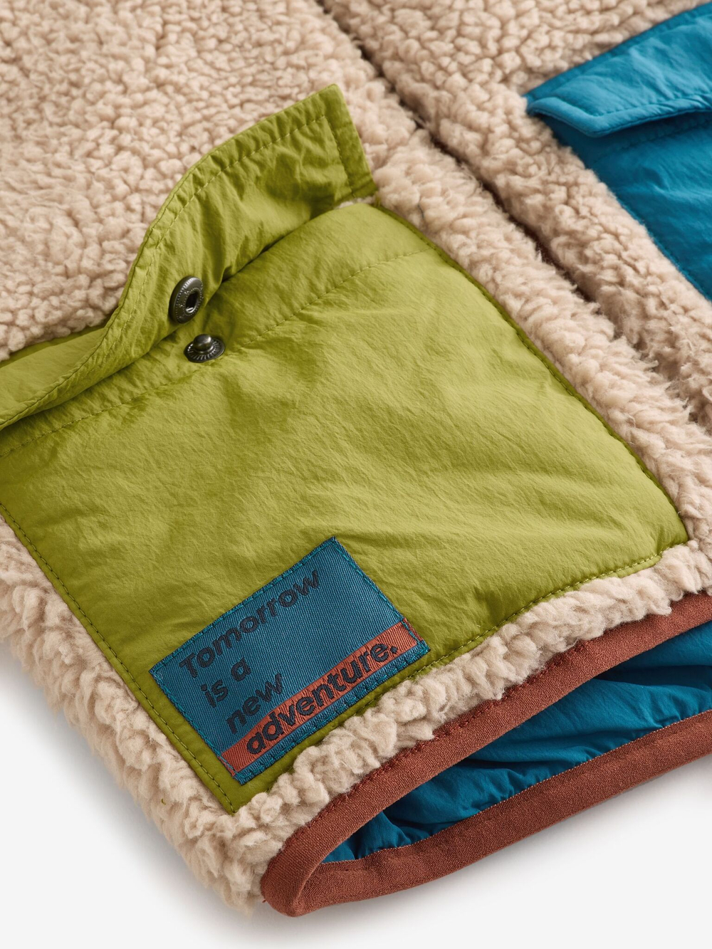 Куртка двусторонняя с капюшоном Next Q60-462, Синий, Бежевый