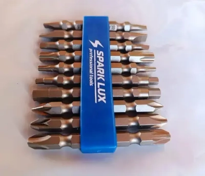 Биты двухсторонние для шуроповерта (длина 65 мм) , хром-ванадий Cr-V , 10 штук/ набор бит двухсторонних Spark L