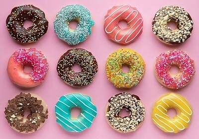 Алмазная мозаика 30*40см "Разнообразие пончиков" ( Арт. SF30011)