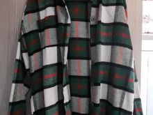 Qadın üçün uzun qollu, damalı, ağ-yaşıl köynək 10141038