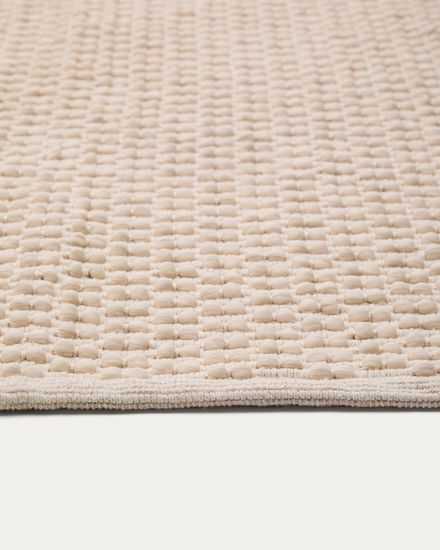 Ковер Mascarell из хлопка и полиэстера белого цвета 160 x 230 см