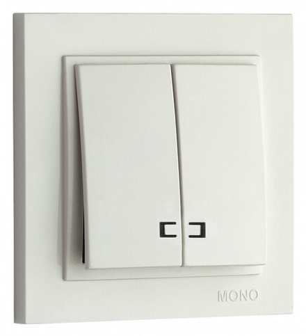 Выключатель двухклавишный с подсветкой Mono Electric Despina 102-190025-103