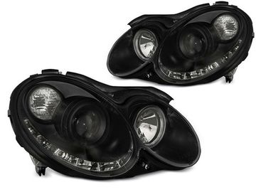 Передние фары Daylight для Mercedes CLK-Class W209 (03-10) Black