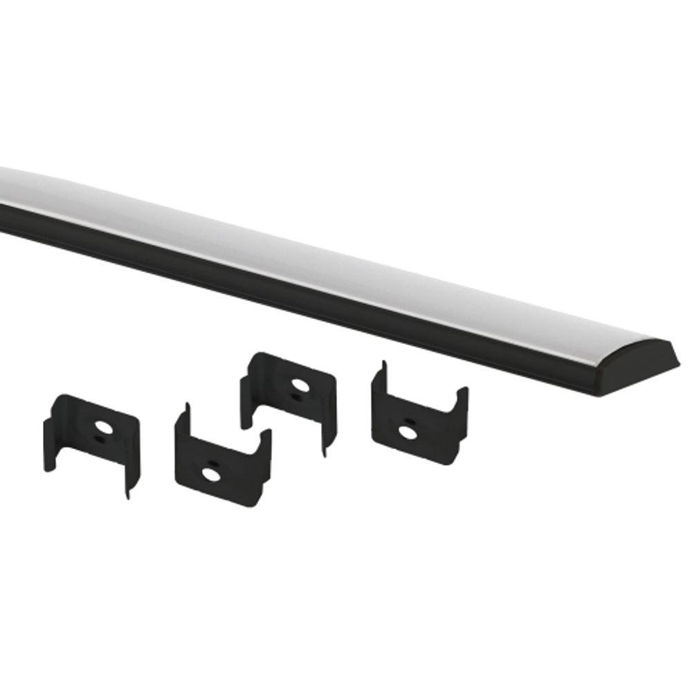 Комплект с гибким накладным анодированным профилем ЭРА 1506GB 15х6,4мм, 2м, черный CAB292 | Профили для светодиодных лент