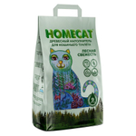 Наполнитель древесный для кошачьих туалетов мелкие гранулы HOMECAT Лесная свежесть, 9л 3кг