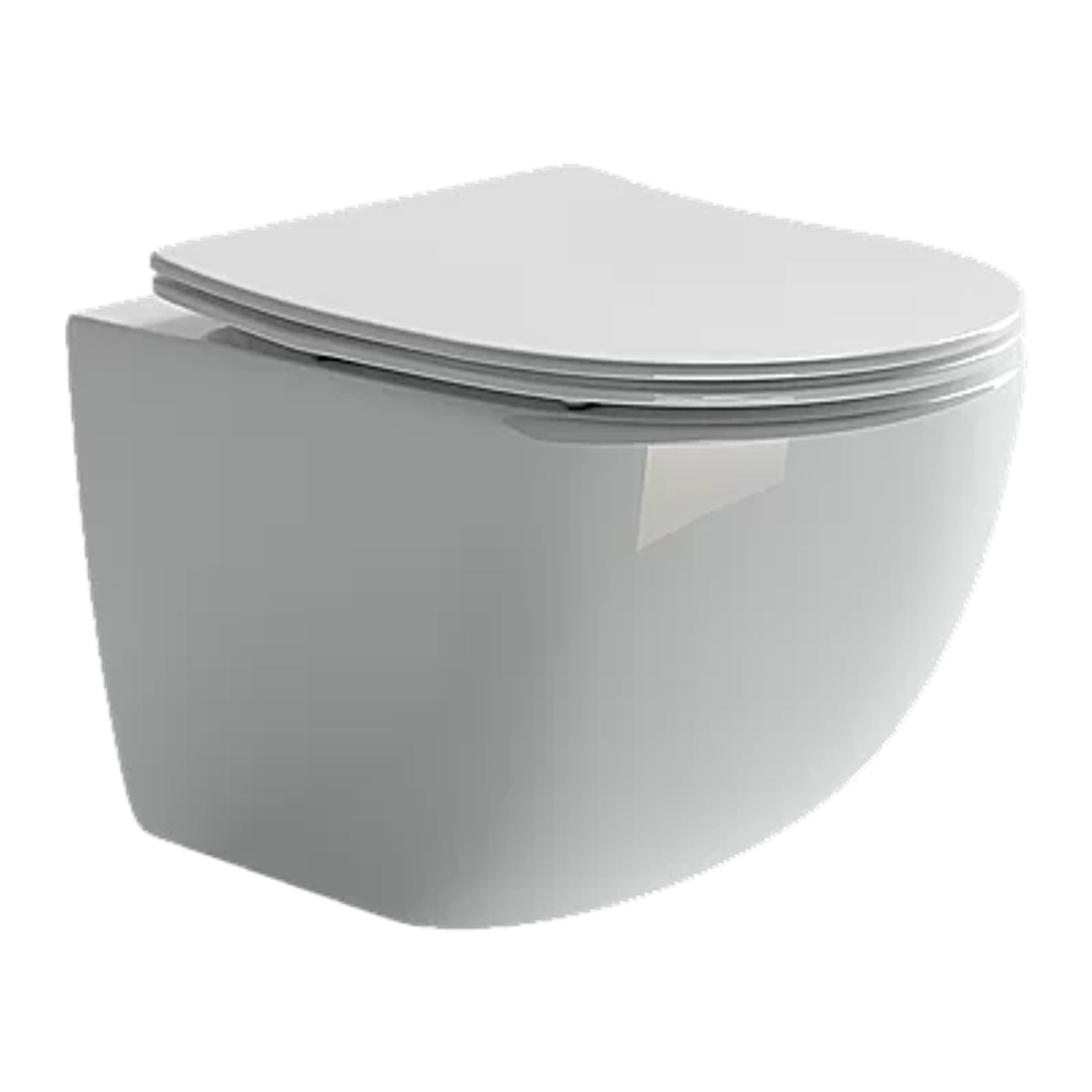 Унитаз подвесной Ceramica Nova Forma CN3009_1002M_1000 безободковый, с крышкой микролифт, с инсталляцией и кнопкой матовый хром