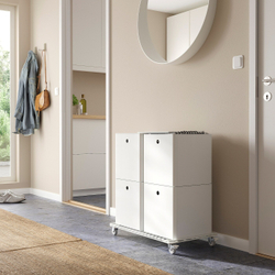 IKEA INVALLNING  (ИКЕА ИНВАЛЛНИНГ)  -  Тележка для коробок белая, 68x39 см