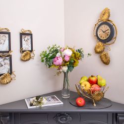 Часы настенные Monstera Deliciosa (Монстера) mini Серые Амбер