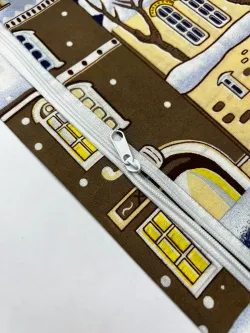 Наволочка комплект 2шт перкаль Сказка "Домики" 50х50 см на молнии