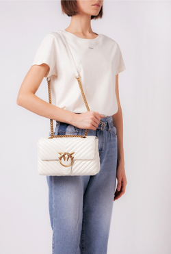 LADY LOVE BAG PUFF V QUILT - white/gold