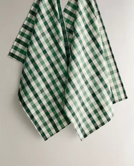 ZARA HOME КУХОННОЕ ПОЛОТЕНЦЕ В КЛЕТКУ (НАБОР ИЗ 2 ШТ.),