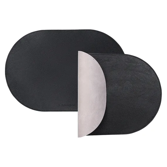 Набор из 4-х двухсторонних сервировочных салфеток pool, 30х45 см, черный/светло-серый