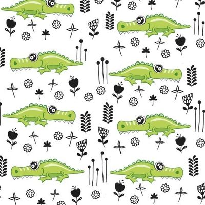 Crocodile pattern design with several alligators. animal illustration