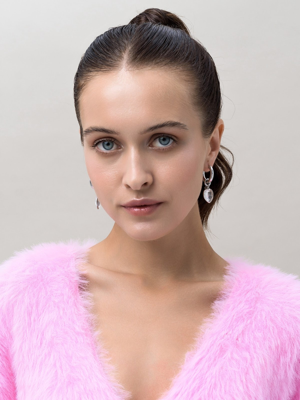 Серьги "Lovely" с горным хрусталем Silver