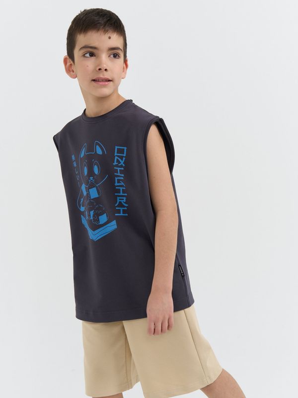 Футболка из футера без рукавов 