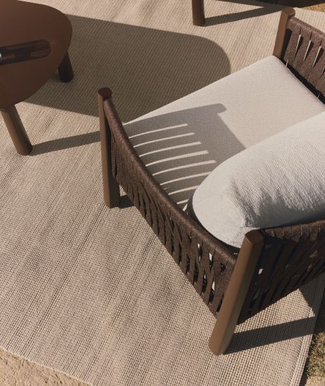 Комплект садовой мебели Aleria из коричневого алюминия и веревки