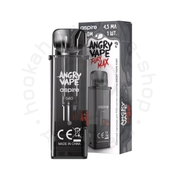 Сменный картридж Angry Vape Fury Max, Чёрный (Black), 4,5 мл, 0,6 Ом
