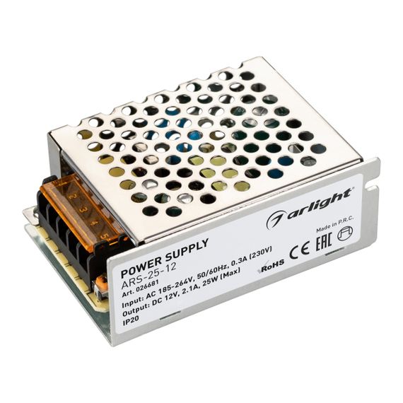 Блок питания Arlight ARS-25-12 12V 25W IP20 2,1A 026681