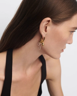 Подвеска Rock Crystal Drop серебро 925 пробы покрытое золотом