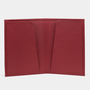 Обложка для паспорта из натуральной кожи теленка, вишневого цвета